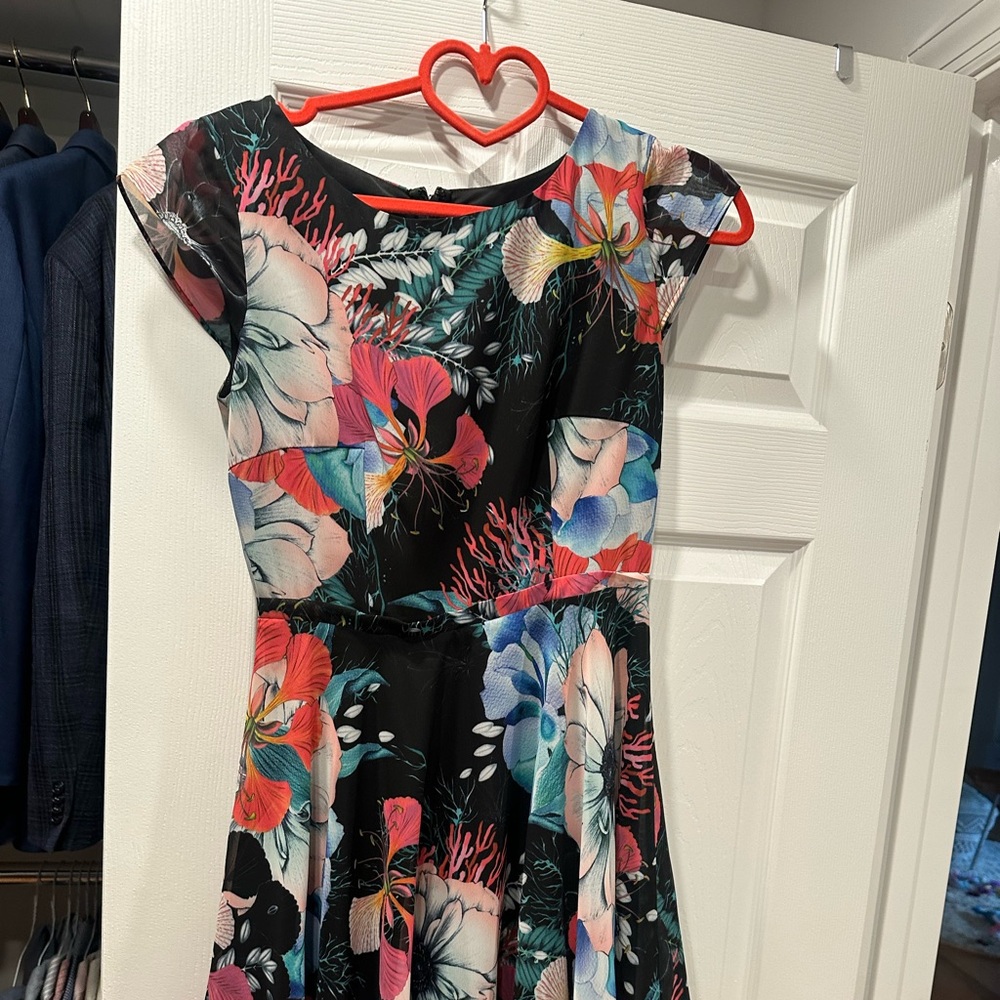 French Connection Dress - Black with Multicolor Floral